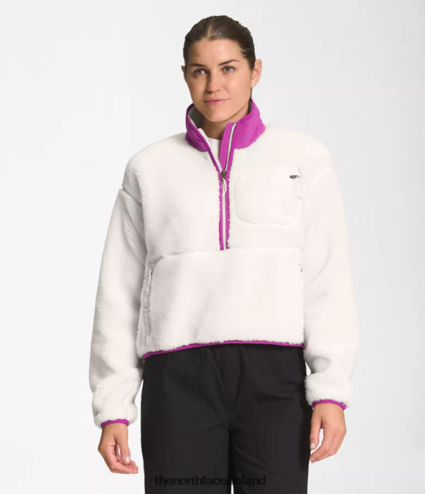 Clothing The North Face Women Extreme Pile Pullover Gardenia White/Purple Cactus Flower 4VP2RZ807