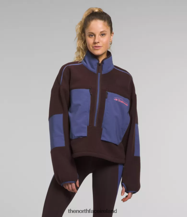 Clothing The North Face Women Trailwear Fantasy Ridge Flash -Zip Coal Brown/Cave Blue 4VP2RZ55