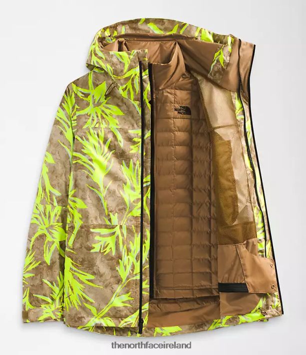 Clothing The North Face Women ThermoBall Eco Snow Triclimate Jacket Utility Brown Prairie Paintbrush Print 4VP2RZ1175