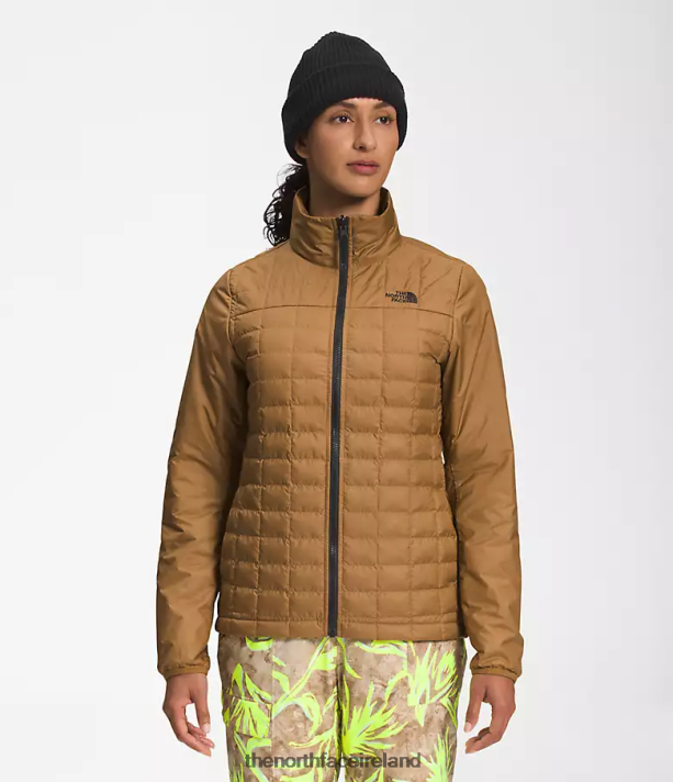 Clothing The North Face Women ThermoBall Eco Snow Triclimate Jacket Utility Brown Prairie Paintbrush Print 4VP2RZ1175