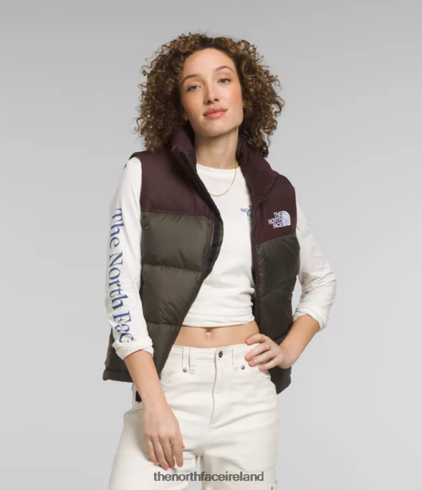 Clothing The North Face Women 1996 Retro Nuptse Vest New Taupe Green/Coal Brown 4VP2RZ432