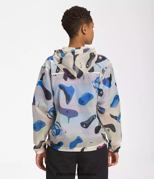 Clothing The North Face Women M66 Translucent Wind Hoodie Gardenia White Infographic Print 4VP2RZ1230