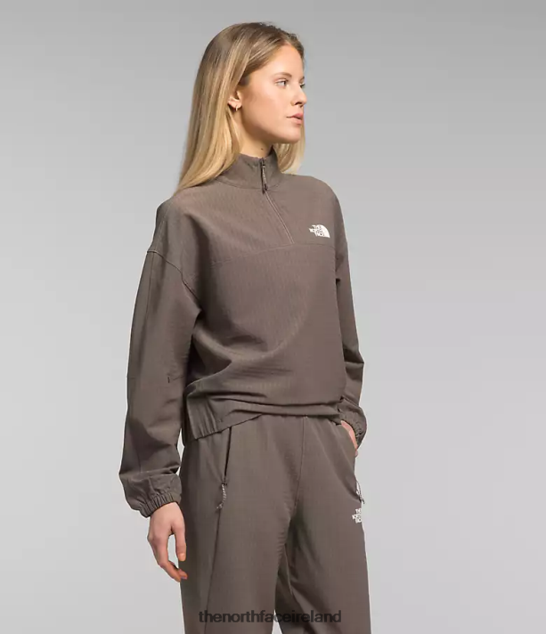 Clothing The North Face Women Tekware Grid 1/4 Zip Falcon Brown 4VP2RZ250