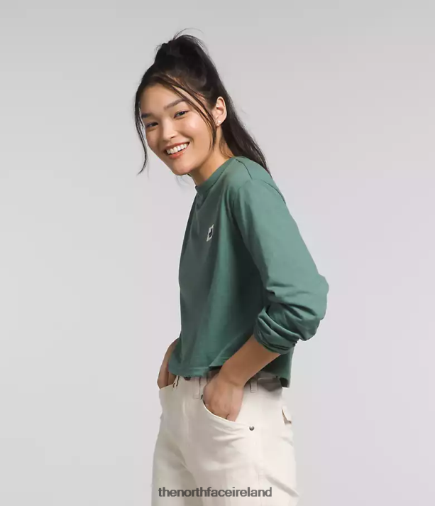 Clothing The North Face Women Long-Sleeve Heritage Patch Tee Dark Sage 4VP2RZ852