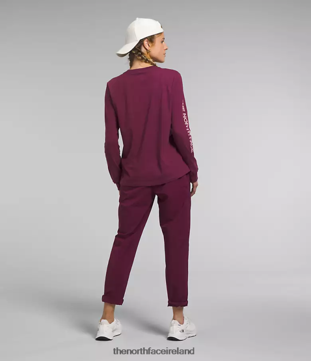 Clothing The North Face Women Long-Sleeve Sleeve Hit Graphic Tee Boysenberry/Pink Moss 4VP2RZ1096