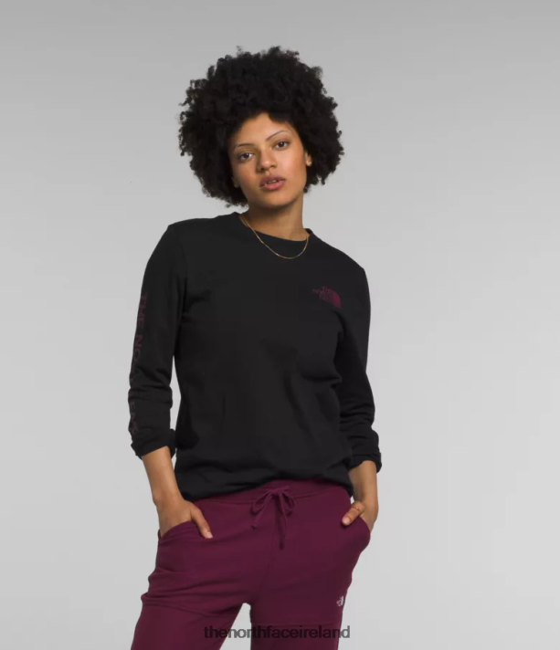Clothing The North Face Women Long-Sleeve Sleeve Hit Graphic Tee TNF Black/Boysenberry 4VP2RZ1094