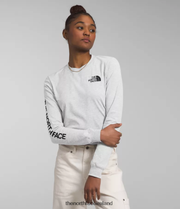 Clothing The North Face Women Long-Sleeve Sleeve Hit Graphic Tee TNF Light Grey Heather 4VP2RZ1095