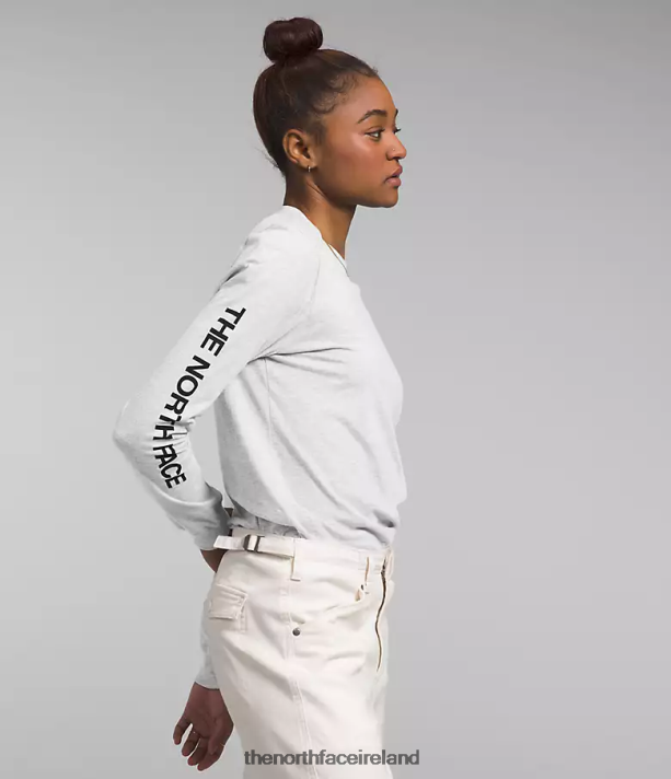 Clothing The North Face Women Long-Sleeve Sleeve Hit Graphic Tee TNF Light Grey Heather 4VP2RZ1095
